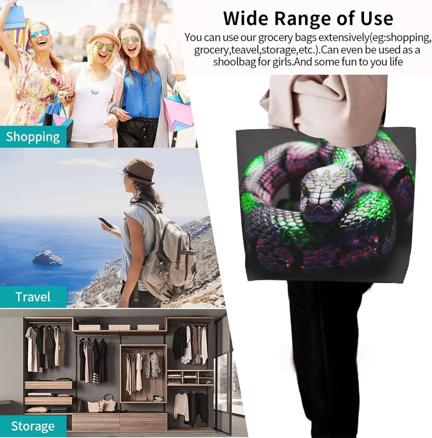 Beautiful Red Bird Shoulder Bag Women Casual Handbag Shopping Bag