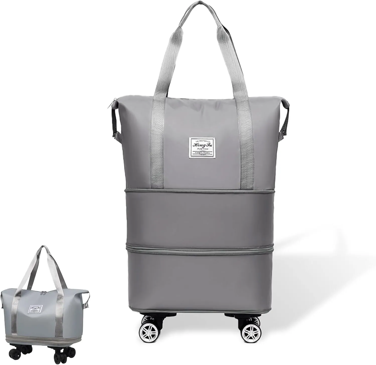 Beente Travel Bag With Wheels, 2025 New Large Capacity Travel Bag - Universal Wheel Removable, Expandable and Foldable, Suitable for Business or Vacation (Gray,One size)