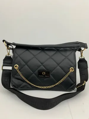 BERGAMO- quilted soft faux leather crossbody bag