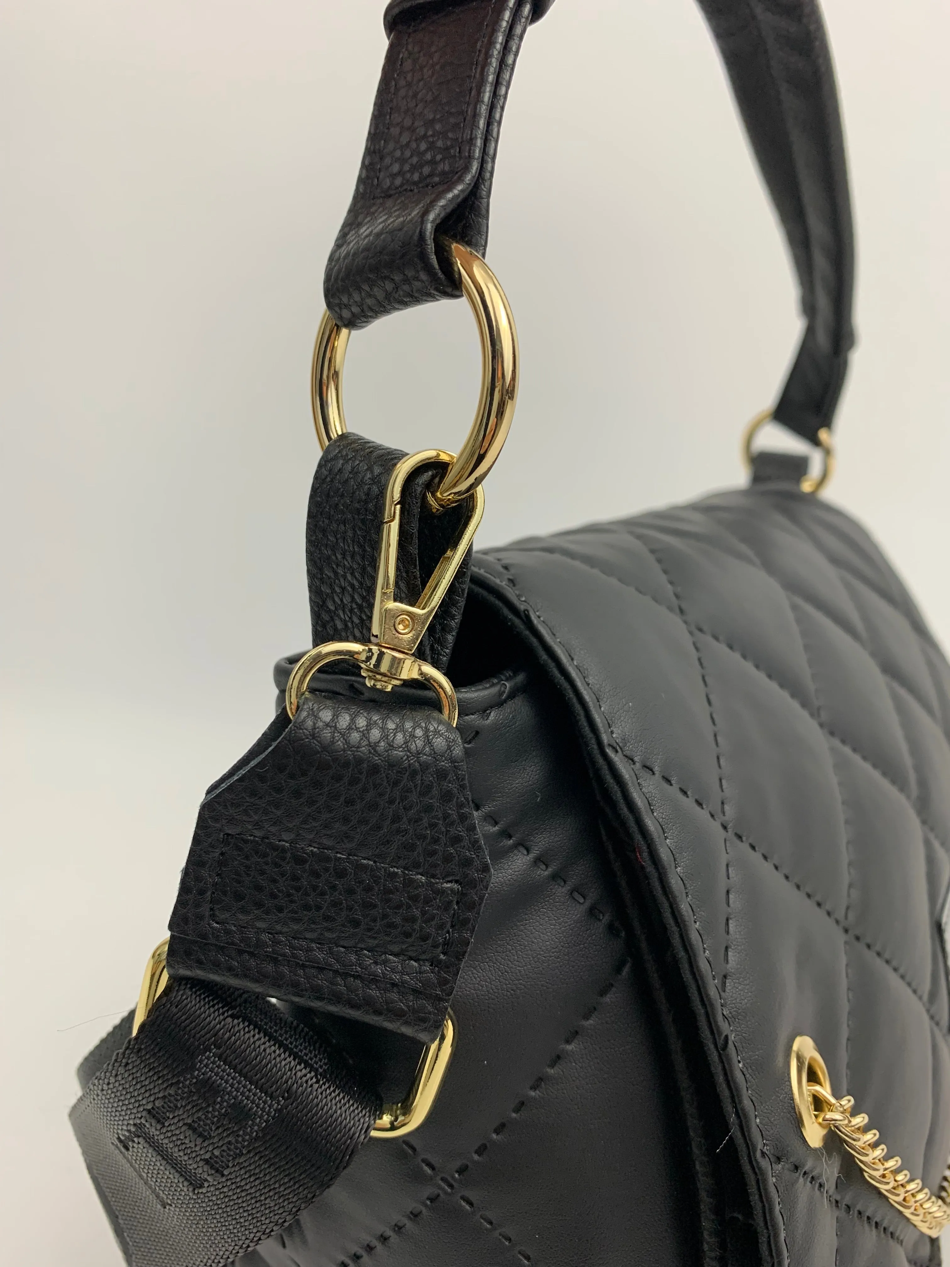 BERGAMO- quilted soft faux leather crossbody bag