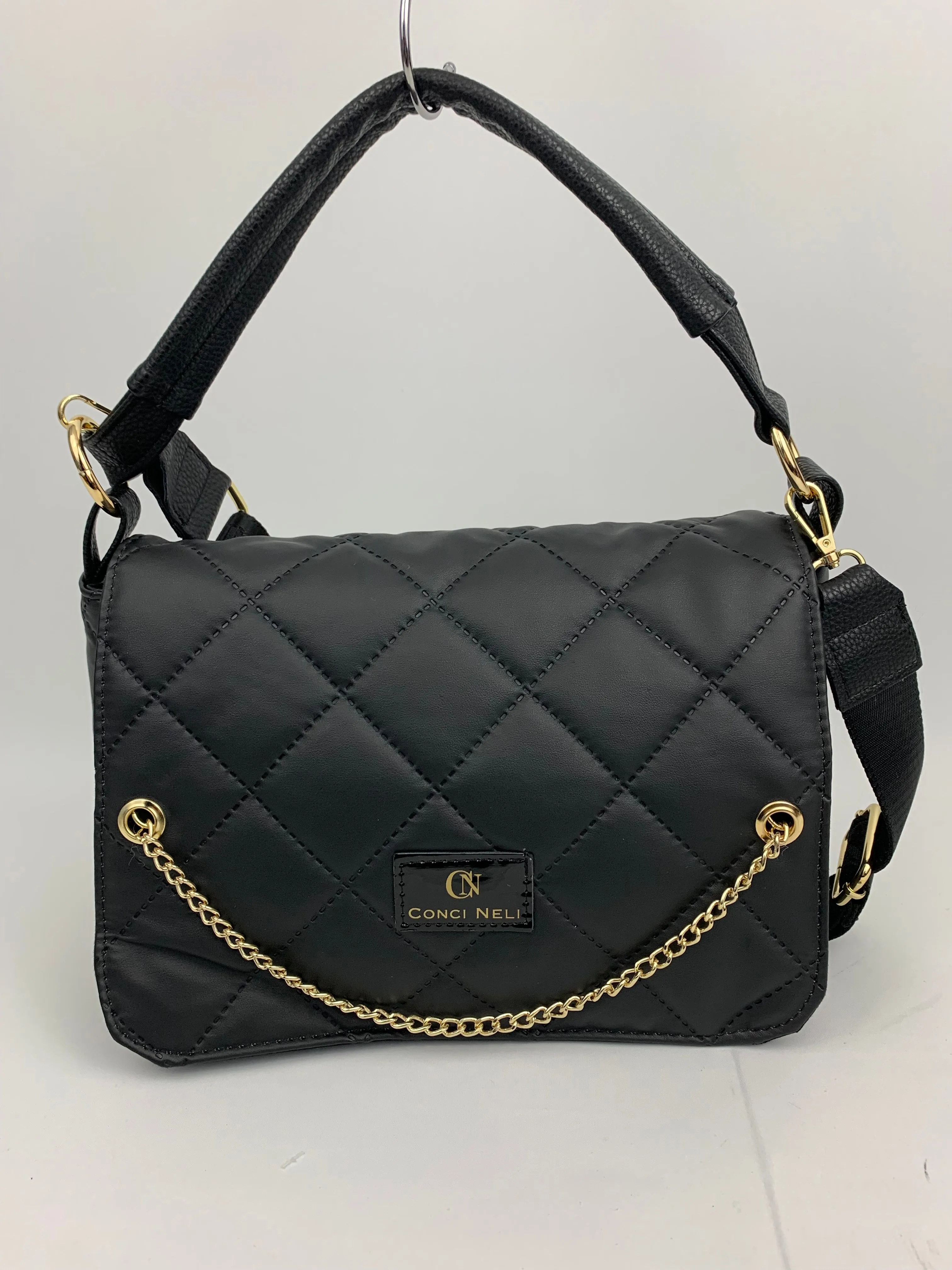 BERGAMO- quilted soft faux leather crossbody bag