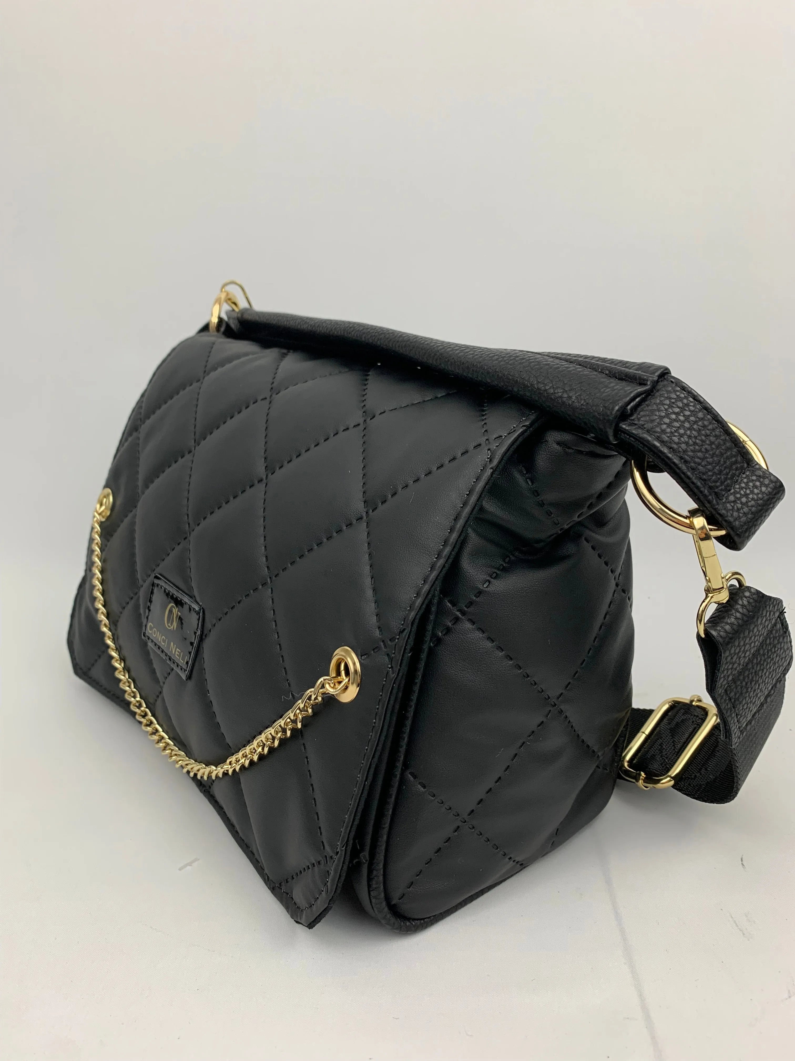 BERGAMO- quilted soft faux leather crossbody bag