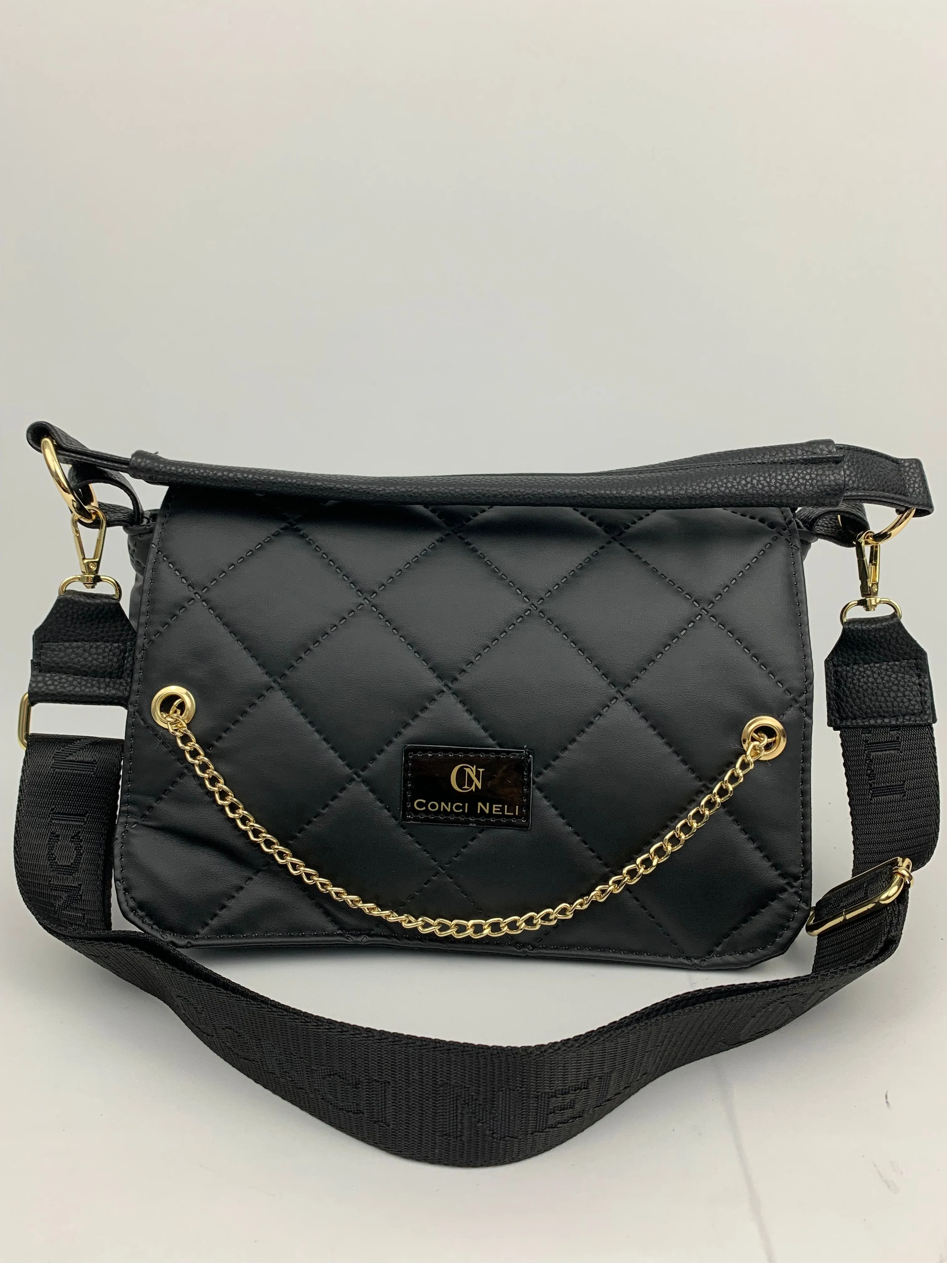 BERGAMO- quilted soft faux leather crossbody bag