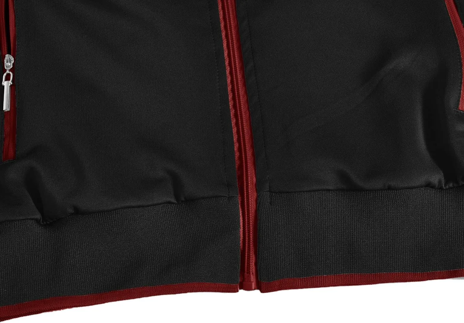 BGOWATU Men's Tracksuits 2 Piece Running Jackets Athletic Pants Sports Suit with Zipper Pockets