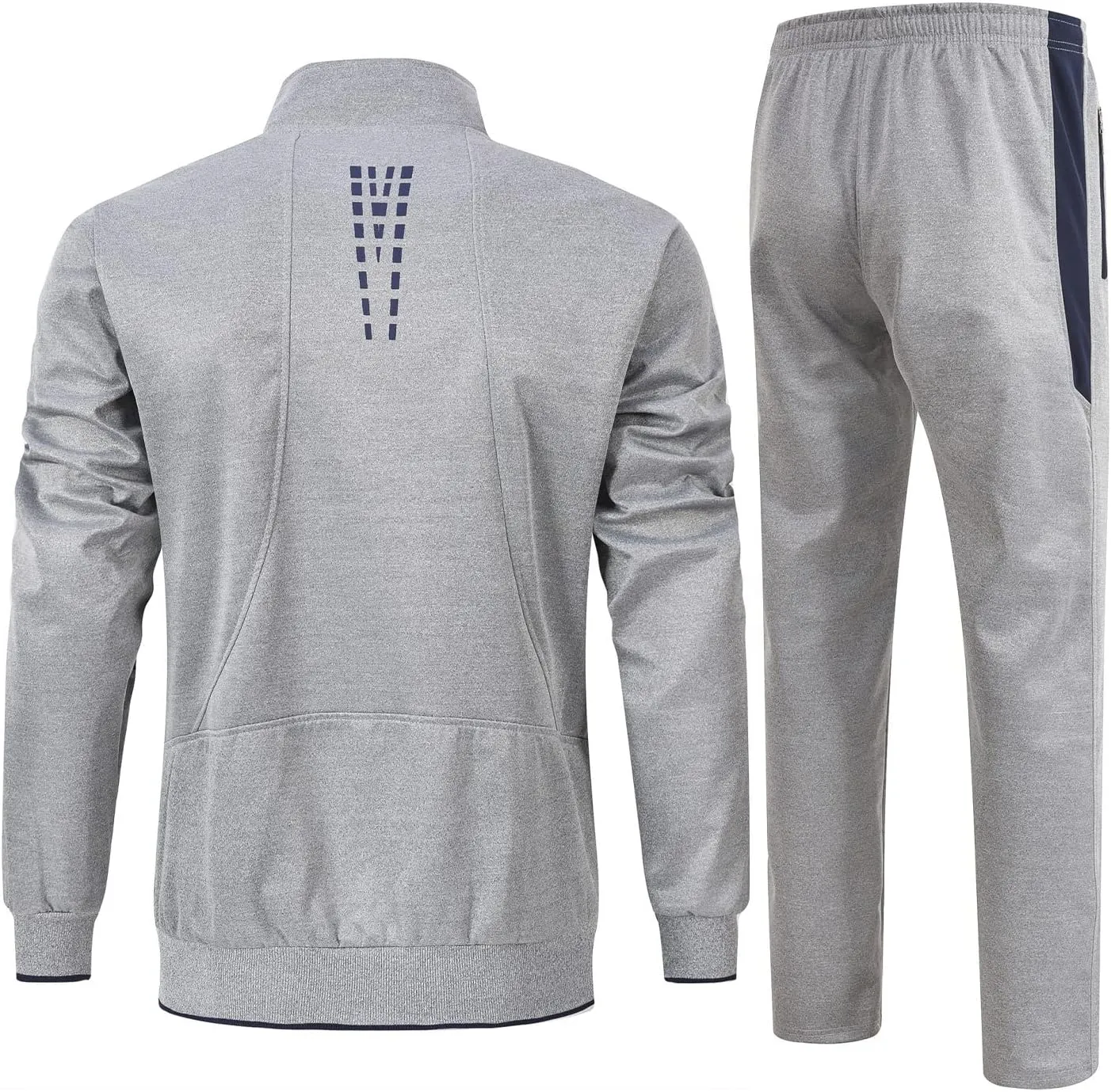 BGOWATU Men's Tracksuits 2 Piece Running Jackets Athletic Pants Sports Suit with Zipper Pockets