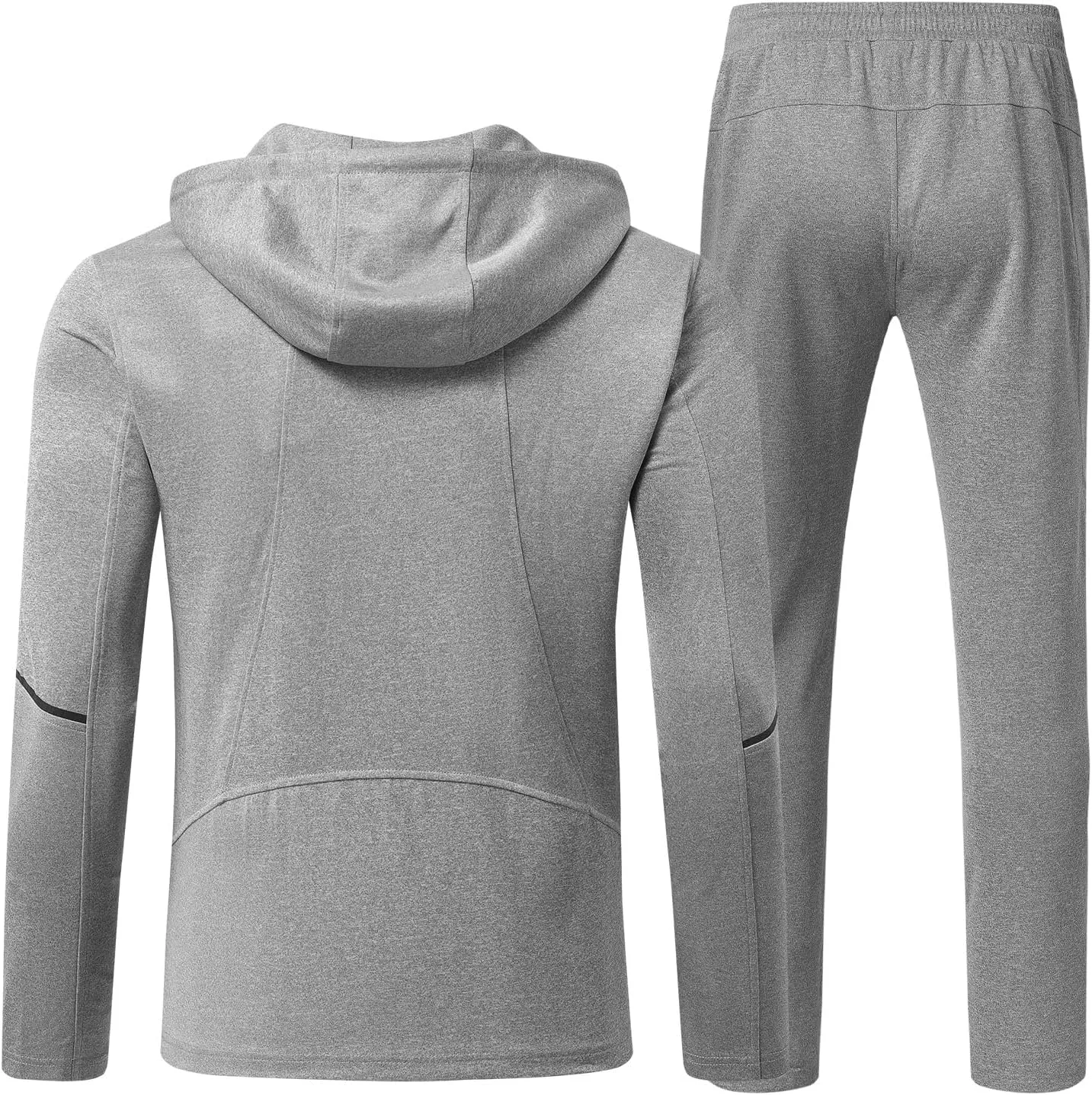 BGOWATU Men's Tracksuits Set Full Zip Jacket Hoodie Sweatsuit Running Sport Pants Outfits for Men with Zipper Pockets