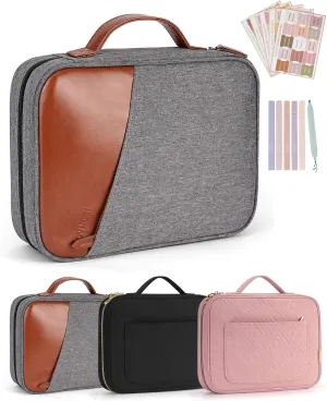 Bible Covers for Men, Bible Carrying Case with Pockets/Leather Handle, Multi-Functional Large Size Zippered Bible Bag, Great for Bible Study/Daily Use, Bible Case for Men (Gray)