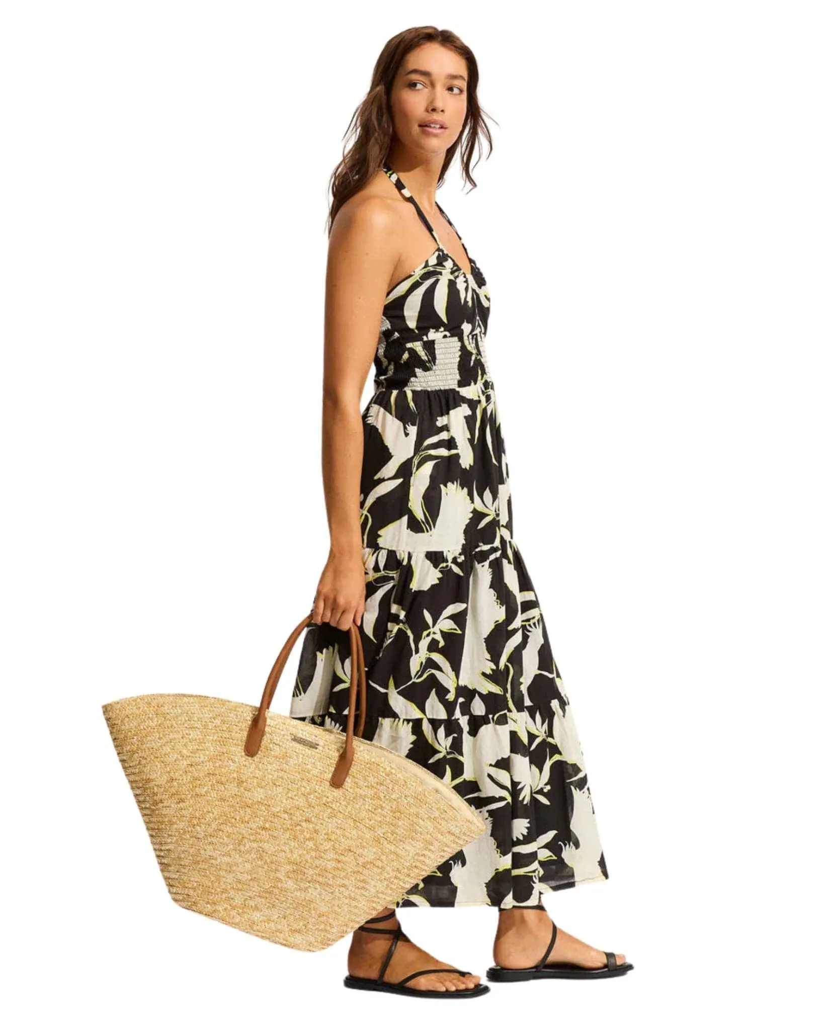Birds Of Paradise Straw Fan Tote Bag