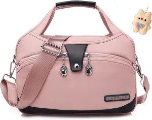 Blaciokamith Tote Bag, Soft Side Lightweight Underseat Tote Bag, Multi-Pocket Fashion Waterproof Handbag Crossbody