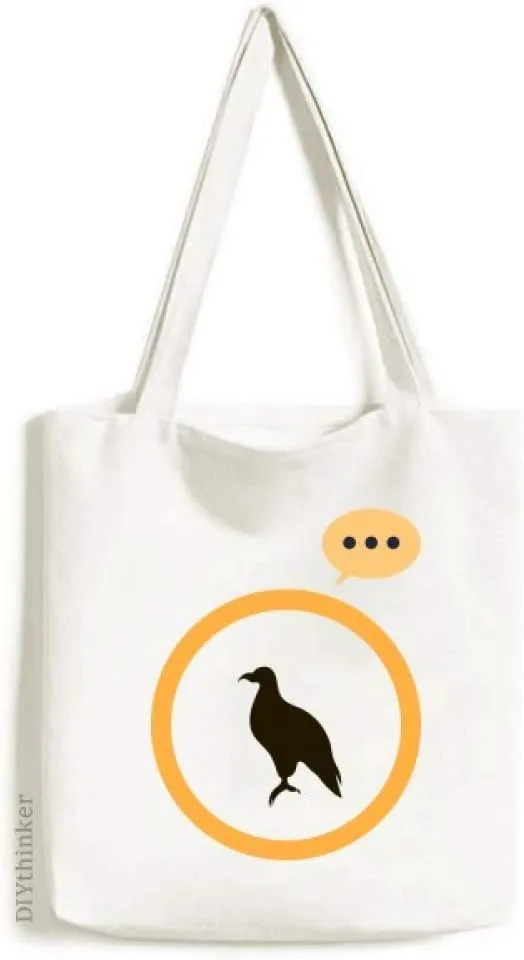 Black Eagle Cute Animal Portrayal Expression Gift Sack Canvas Tote Shoulder Bag