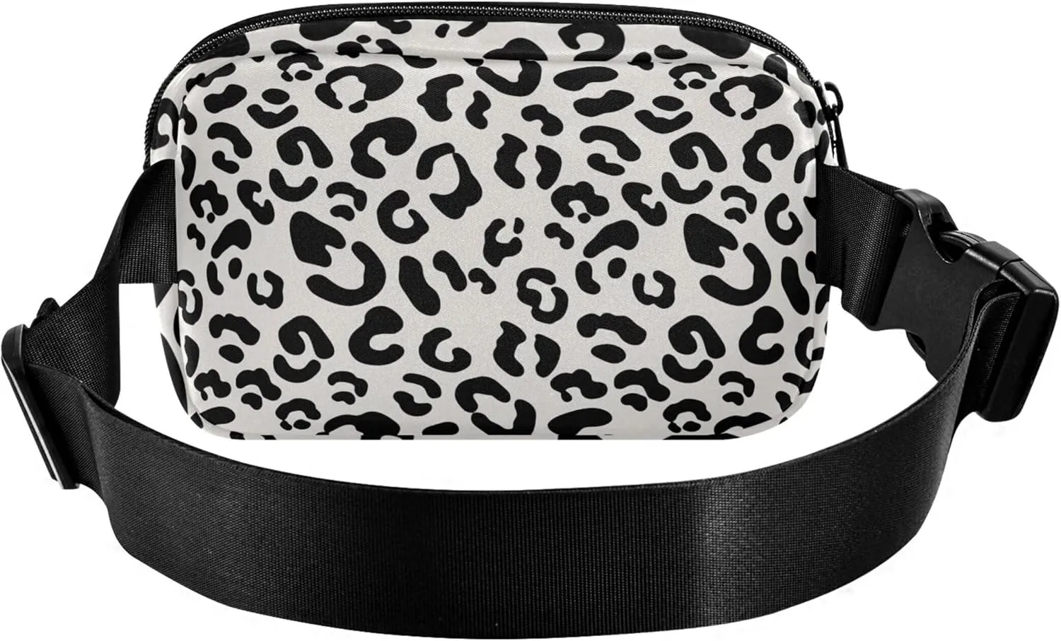 Black Spots White Leopard Print Womens Fanny Pack Bright Hip Pouch Belt Bag Waterproof Waist Pack for Women