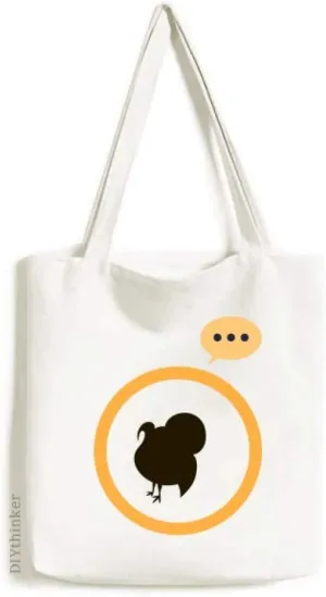 Black Turkey Animal Portrayal Expression Gift Sack Canvas Tote Shoulder Bag