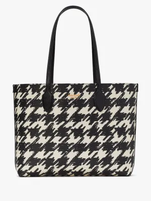 Bleecker Painterly Houndstooth Large Tote