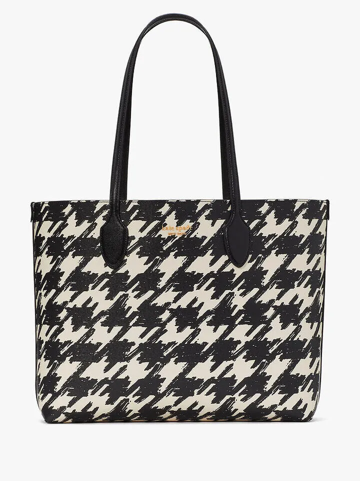 Bleecker Painterly Houndstooth Large Tote