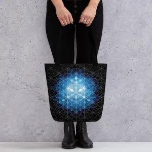 Blue Mandala Geometric Tote Bag
