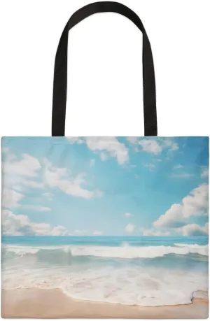 Blue Ship On Ocean Rough Waves Canvas Tote Bag for Women Men Stylish Tote Handbag Shoulder Bag Reusable Grocery Bag