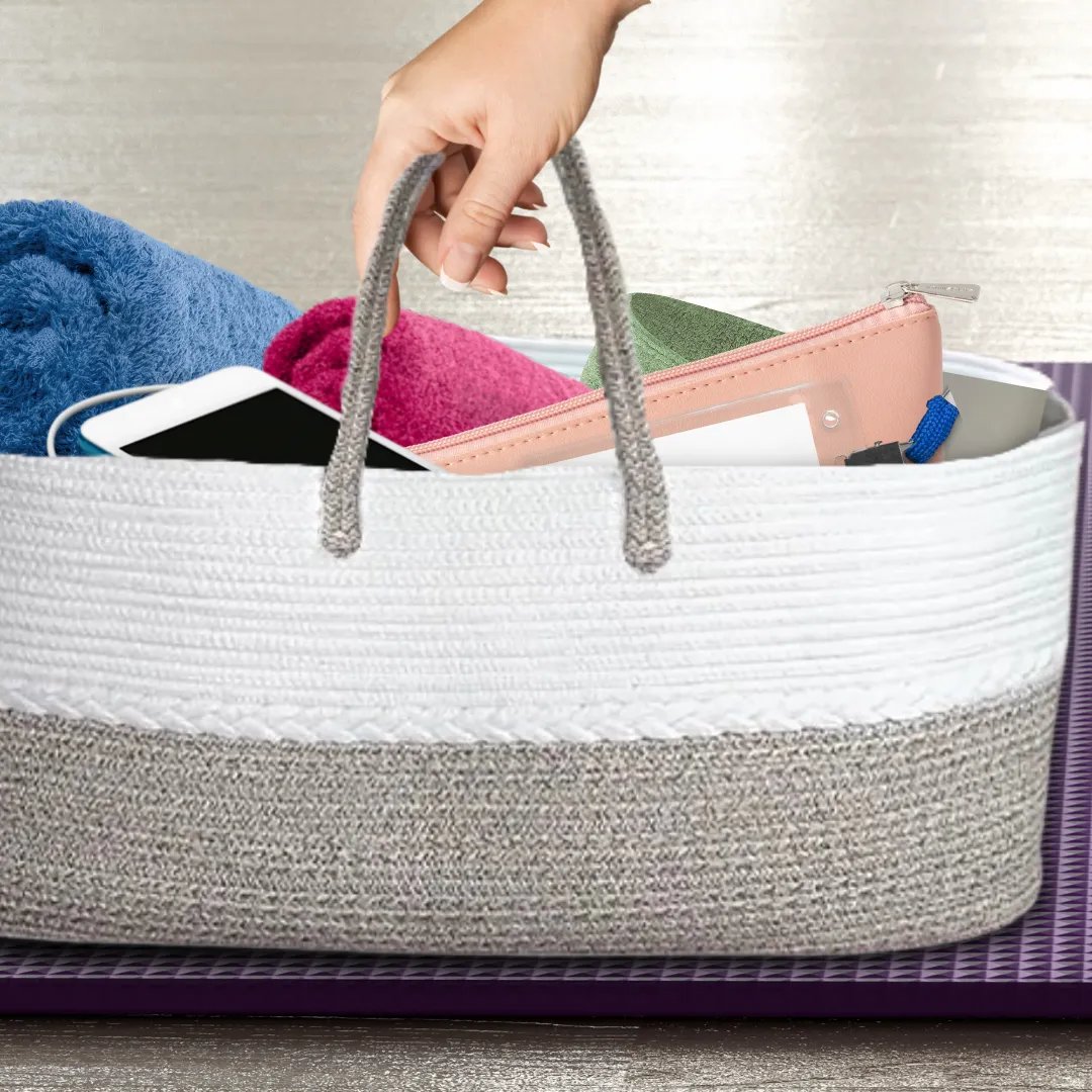 Boho cotton rope multifunctional tote bag - EXTRA LARGE (no dividers)