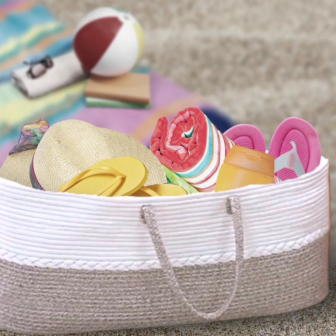 Boho cotton rope multifunctional tote bag - EXTRA LARGE (no dividers)