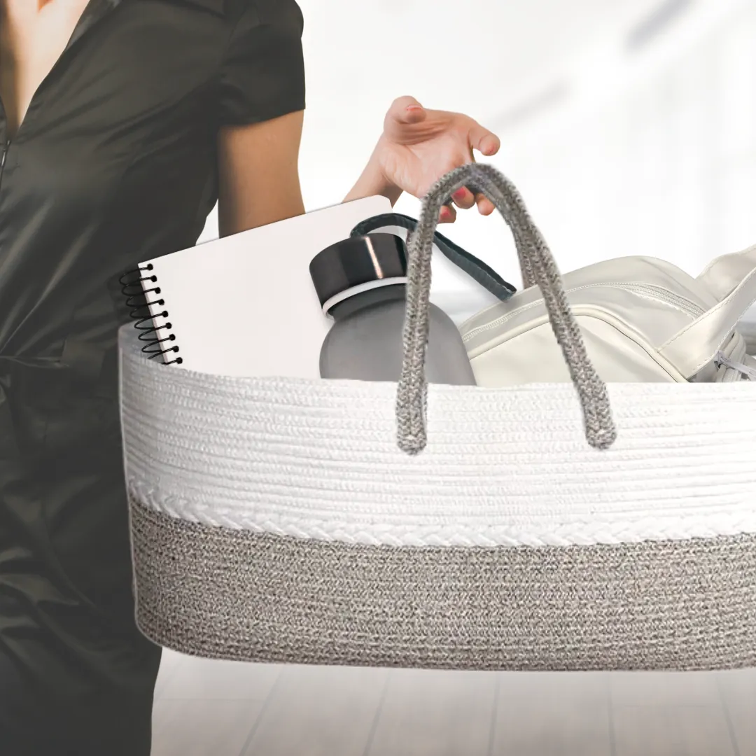 Boho cotton rope multifunctional tote bag - EXTRA LARGE (no dividers)
