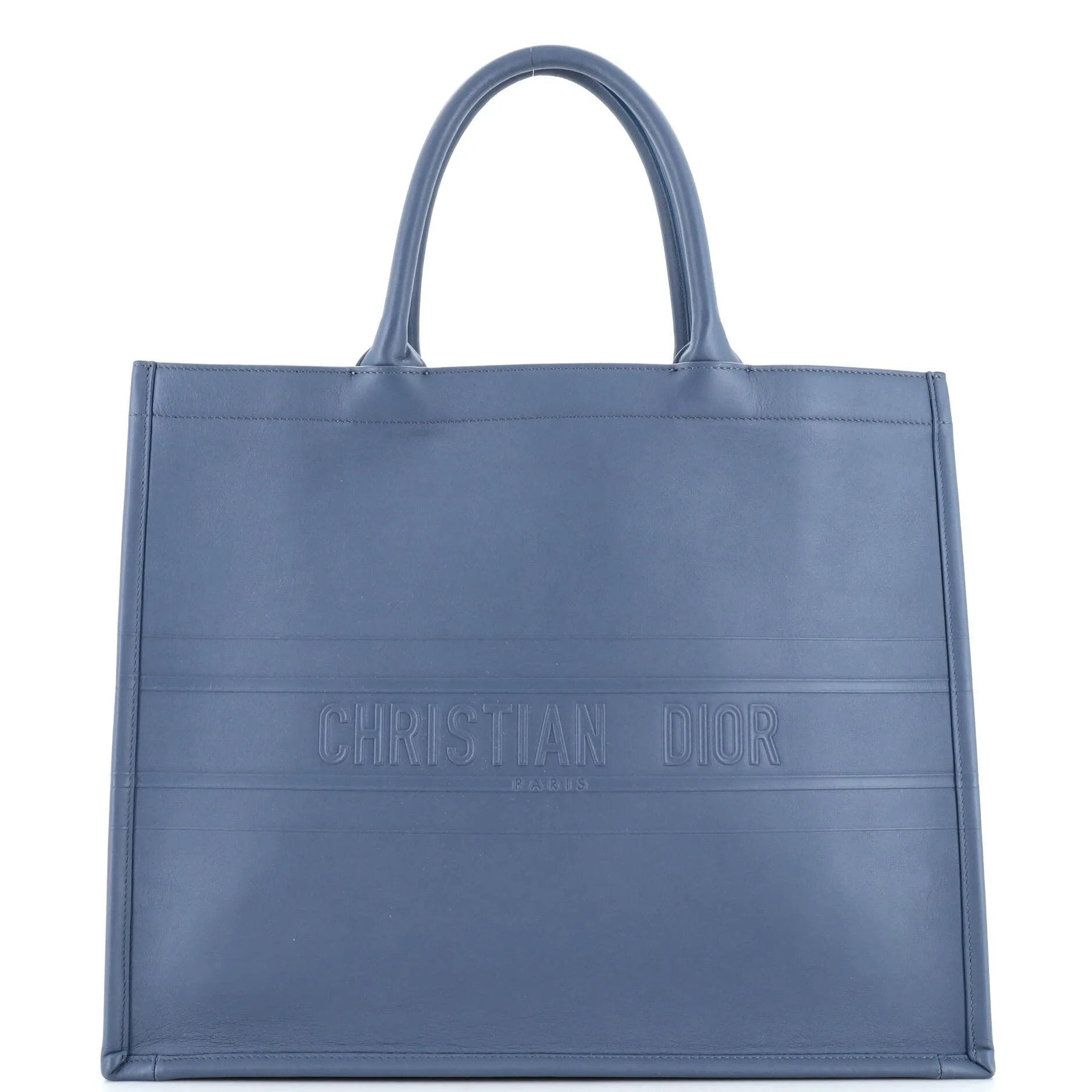 Book Tote Embossed Leather Large