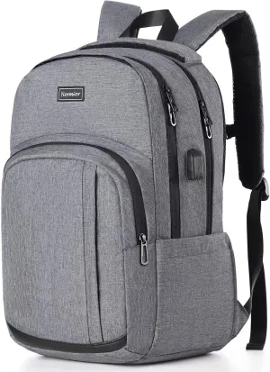 Bookbag School Backpack, Travel Backpack Anti Theft Laptop Backpack with USB Charging Port Water Resistant College Fits 15.6 Inch Notebook Over 3 Years Old