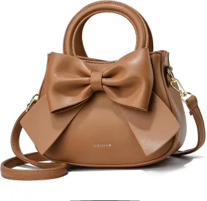 Bow Patent Leather Purse for Women Shoulder Handbag Crossbody Bag Satchel Clutch