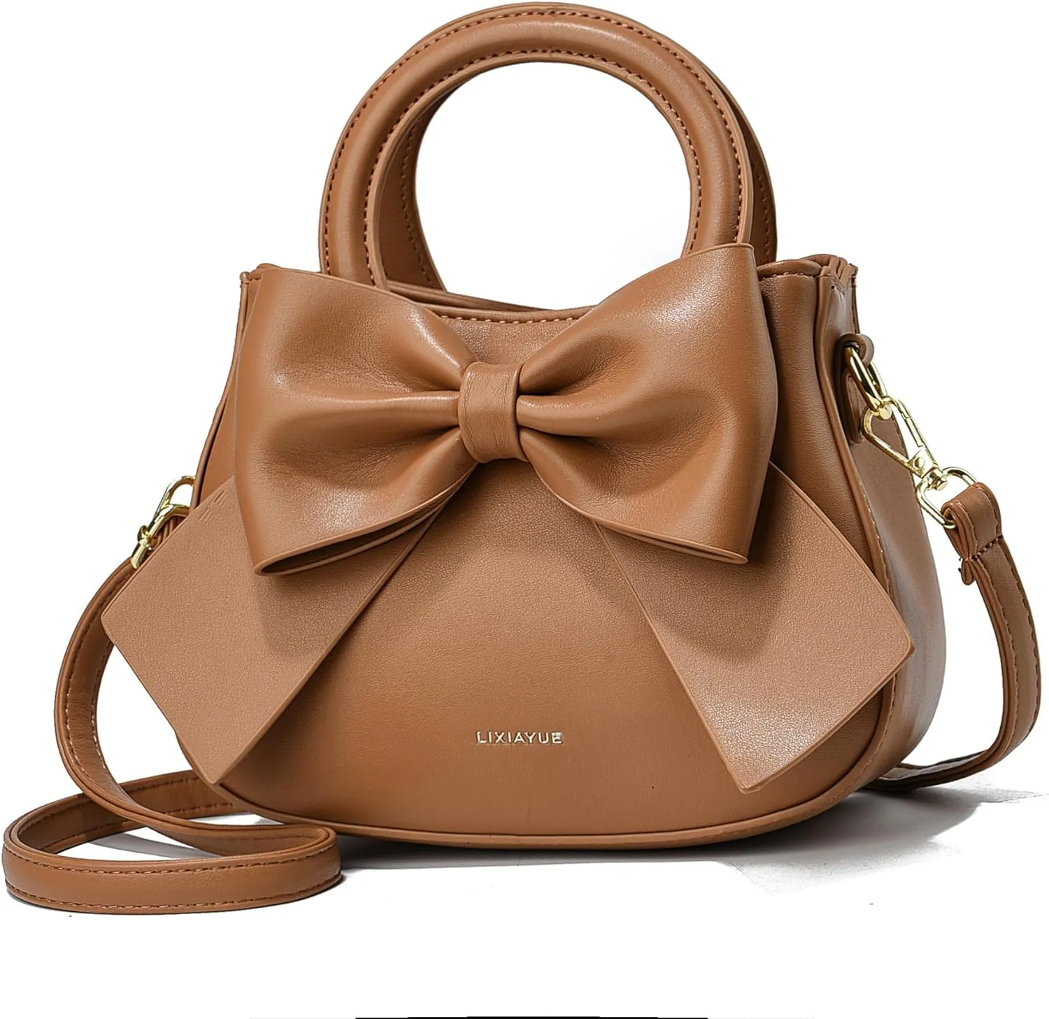 Bow Patent Leather Purse for Women Shoulder Handbag Crossbody Bag Satchel Clutch
