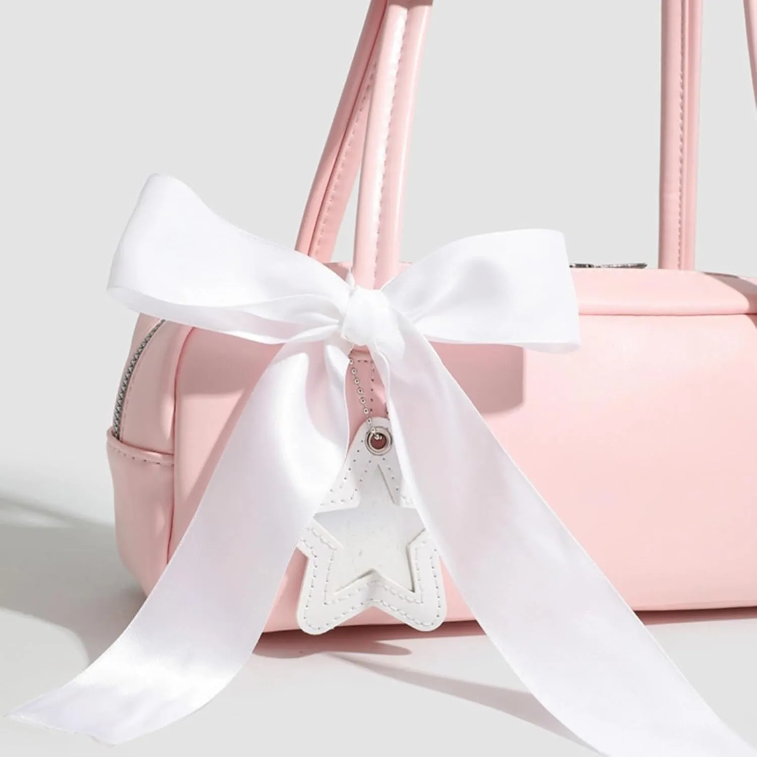 Bow Ribbon designed Tote, Star Decor Top-Handbag, Aesthetic Shoulder Purse Handbag for Women