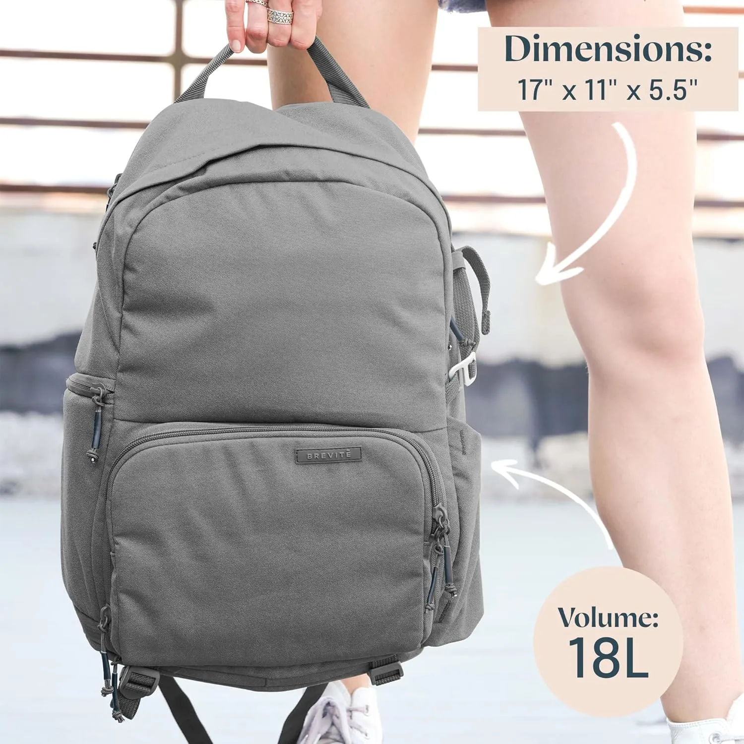 BREVITE - The Jumper - Compact Camera Backpacks for Photographers - A Minimalist & Travel-friendly Photography Backpack Compatible With Both Laptop & DSLR Accessories 18L (Charcoal Gray)
