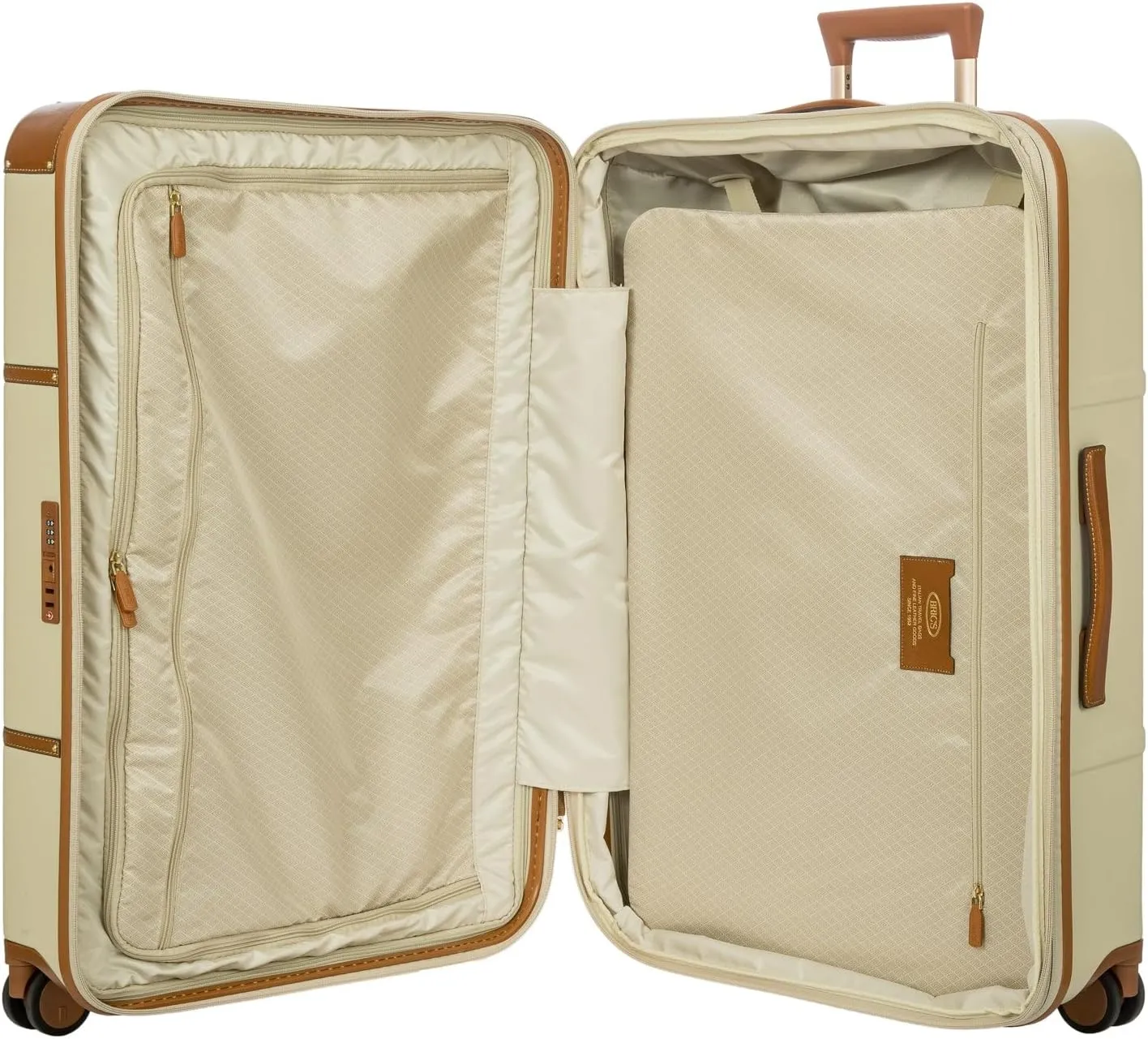 Bric's Bellagio Expandable Spinner Trunk - 30" Carry On Suitcase - TSA Approved Luggage - Cream