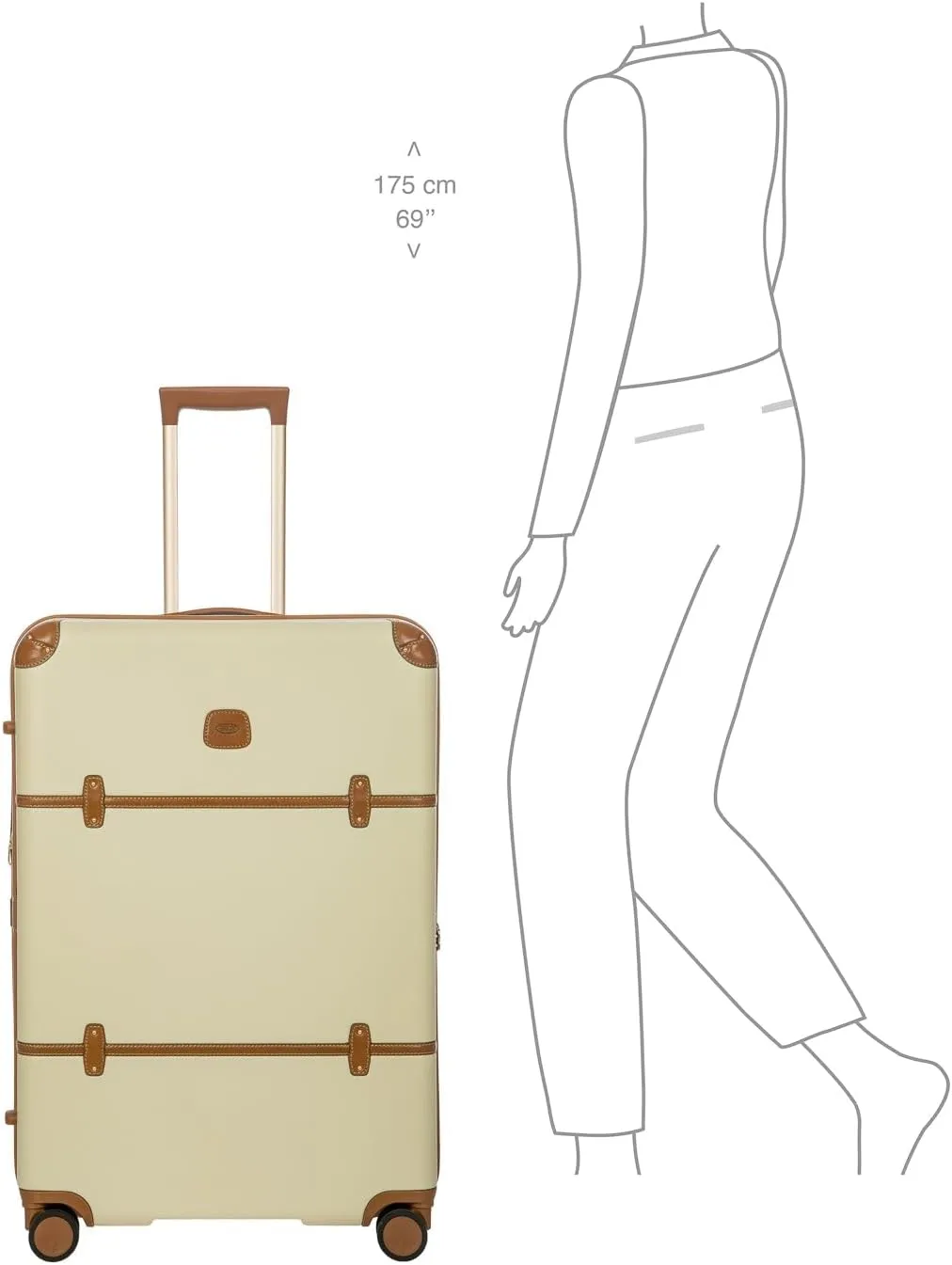 Bric's Bellagio Expandable Spinner Trunk - 30" Carry On Suitcase - TSA Approved Luggage - Cream