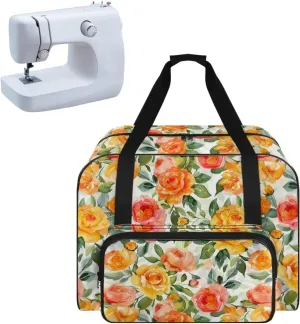 Bright Rose Sewing Machine Case, Universal Travel Bag，Lightweight Dust proof Compatible for Most Standard Sewing Machines