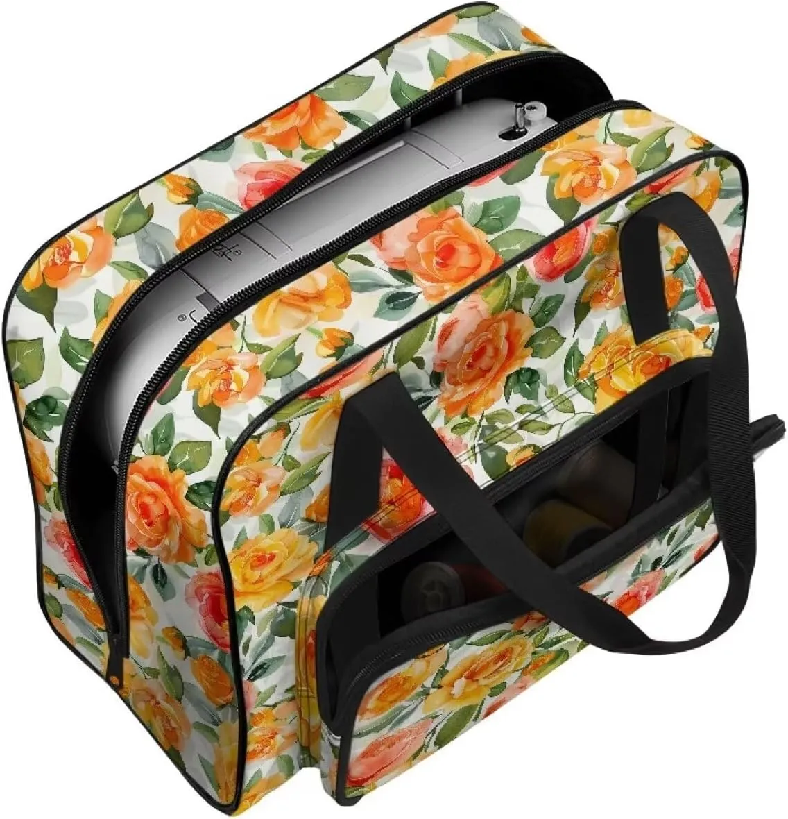 Bright Rose Sewing Machine Case, Universal Travel Bag，Lightweight Dust proof Compatible for Most Standard Sewing Machines
