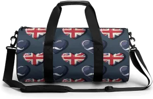 British Flag UK Flag Union Jack Lightweight Gym Bag for Men Women Travel Duffel Bag Sports Workout Bag with Adjustable Strap