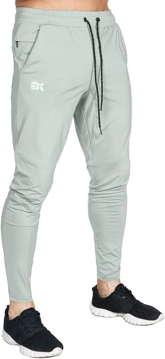 BROKIG Mens Lightweight Gym Jogger Pants,Men's Workout Sweatpants with Zip Pocket