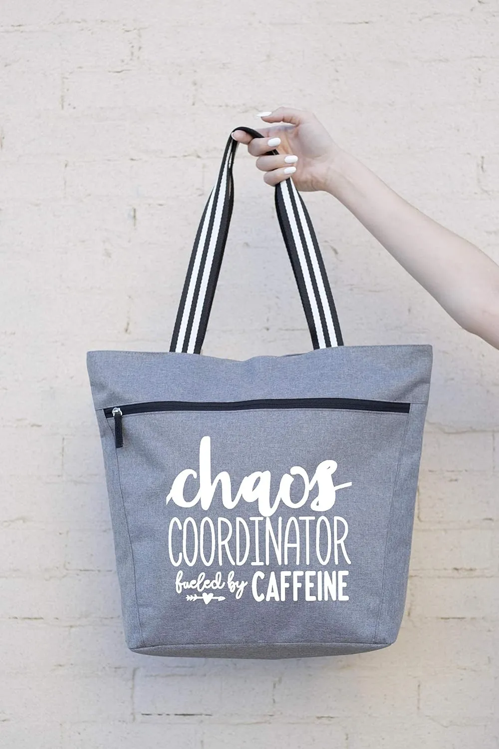 Brooke & Jess - Boss Lady Zippered Pocket Canvas Tote Bag - Gift Ideas for Female Bosses, Thank You Office Appreciation Gift