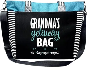Brooke & Jess Designs Tote Bag for Grandma – Sturdy Canvas Grandma Tote w/Zipper & Inner Pocket Grandma Bag for Everyday Use
