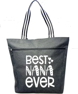 Brooke & Jess Designs Tote Bag for Grandma – Sturdy Canvas Grandma Tote w/Zipper & Inner Pocket Grandma Bag for Everyday Use
