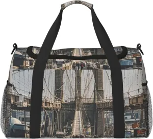 Brooklyn Bridge Travel Duffel Bag Lightweight Waterproof Carry On Tote Bag Foldable Weekender Overnight Bags Sport Gym Bag For Women Men