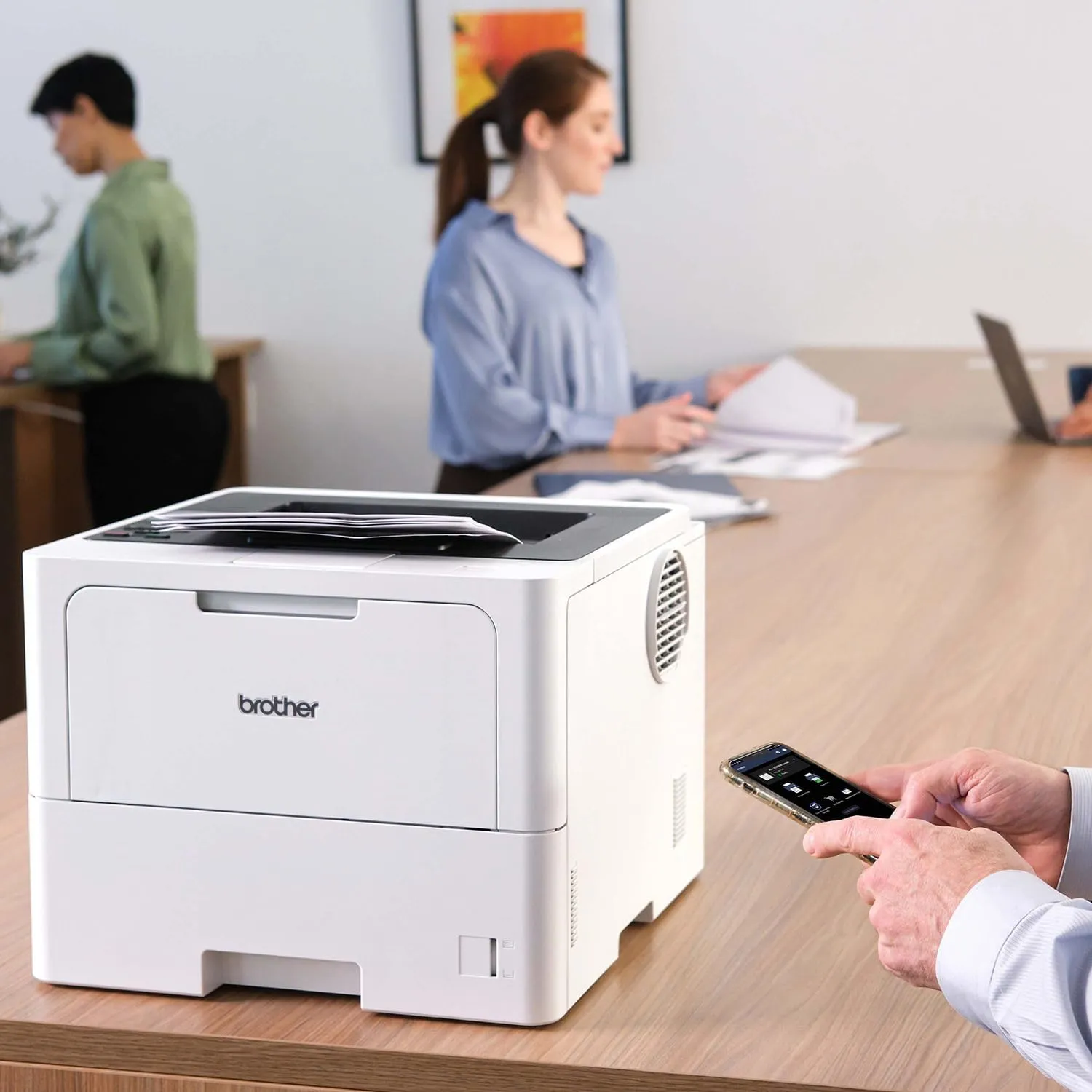 Brother Professional Laser Printer with High-Speed 50 ppm Output, Advanced Security Features, and Wireless Networking for Business, Monochrome Printing with Duplex Capability (HL-6210DW)