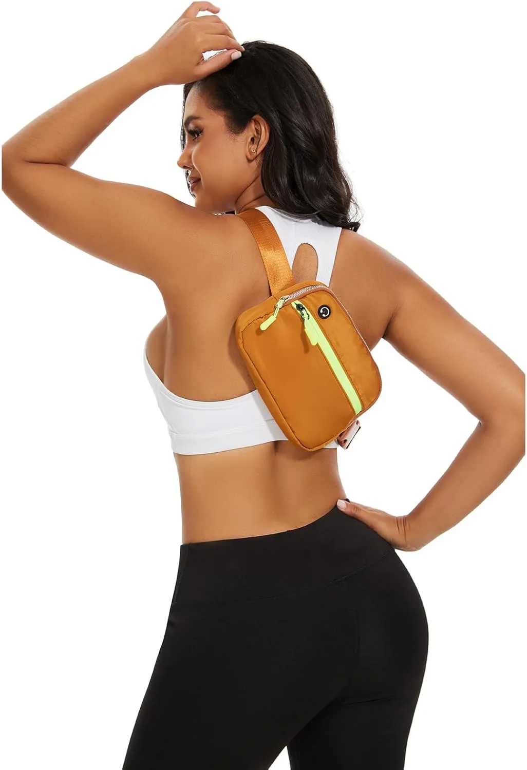 Brown Belt Bag for Women Men, Small Crossbody Fanny Pack, Everywhere Mini Belt Bags Waist Pack with Extended Strap