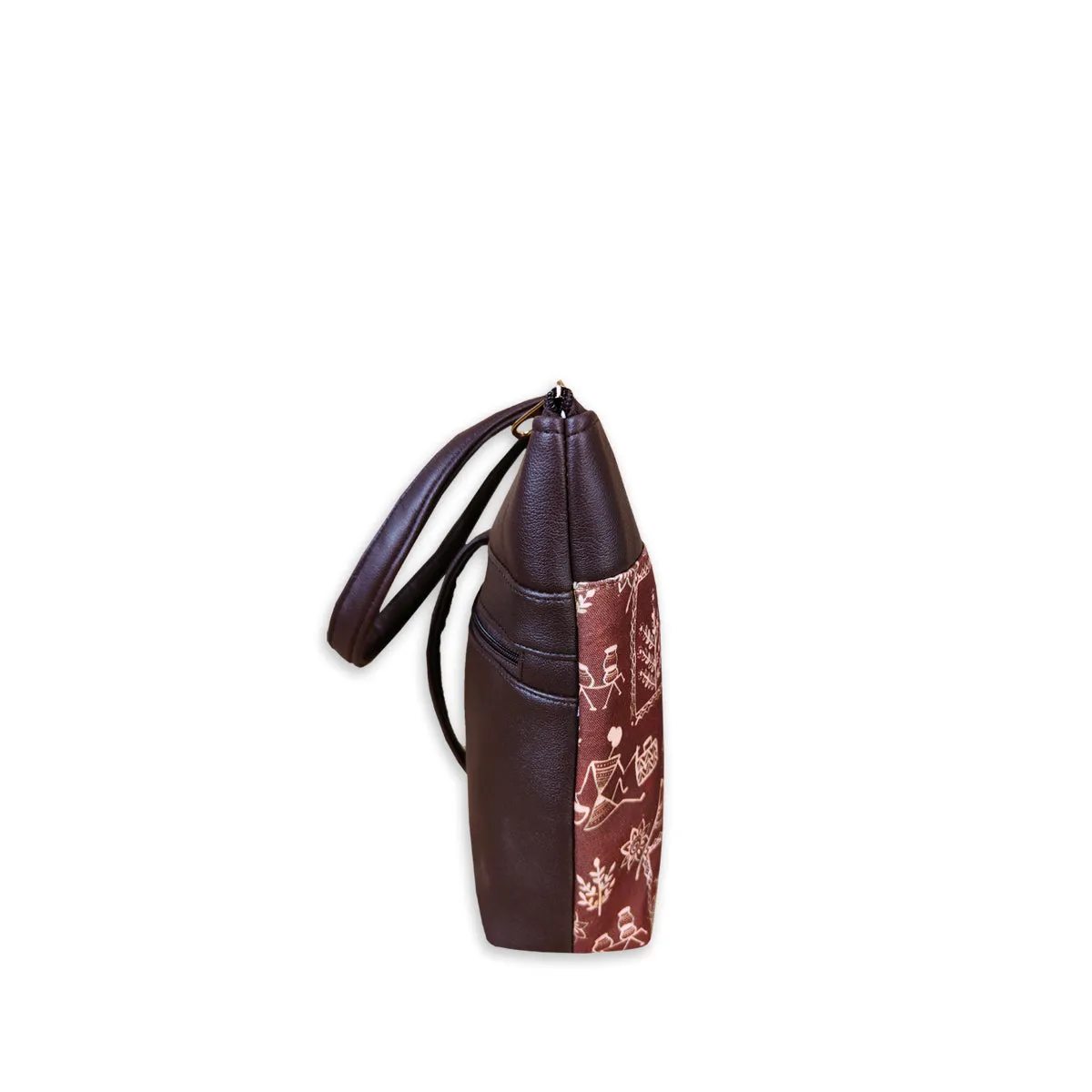 Brown Warli Village Tote Bag