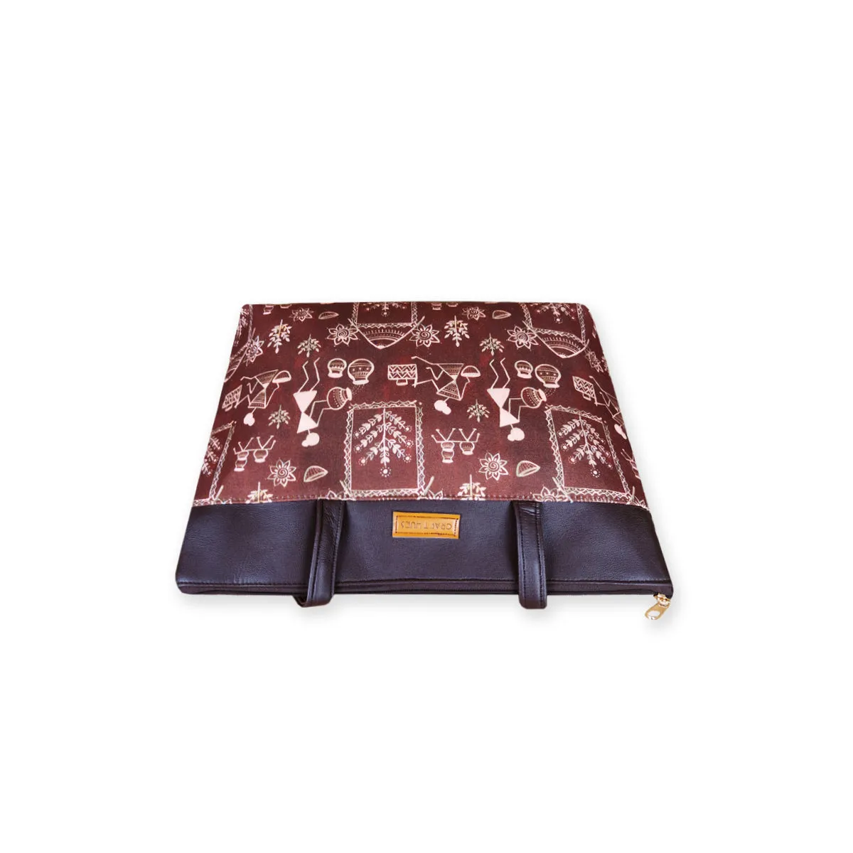 Brown Warli Village Tote Bag