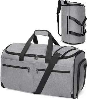 Bukere Carry on Garment Bag for Travel, Convertible Travel Duffel Suit Bag with Backpack Straps, Shoe Compartment, 3 in 1 Weekender Suit Bag for Men Women