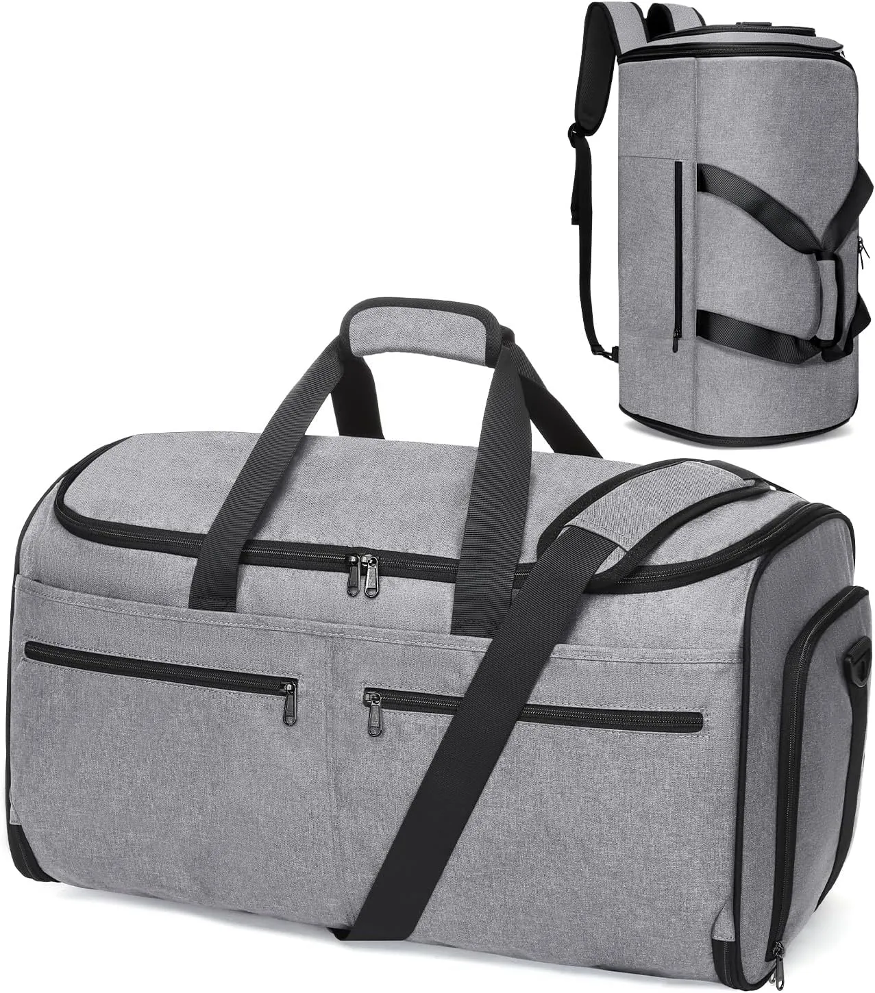 Bukere Carry on Garment Bag for Travel, Convertible Travel Duffel Suit Bag with Backpack Straps, Shoe Compartment, 3 in 1 Weekender Suit Bag for Men Women