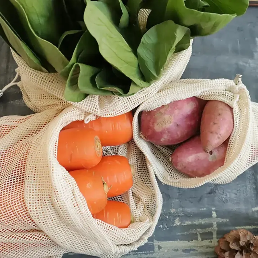 [BUY BULK] Set of 4 Organic Cotton Mesh Produce Bags