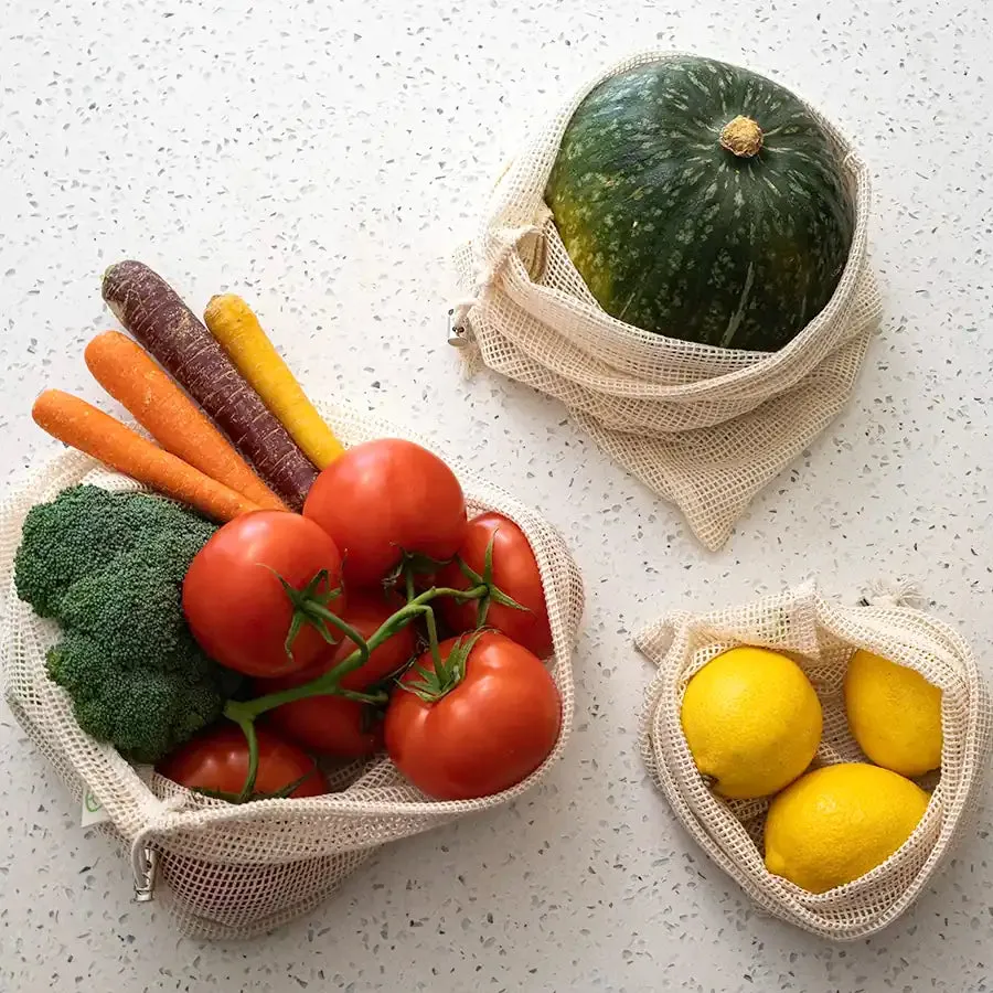 [BUY BULK] Set of 4 Organic Cotton Mesh Produce Bags