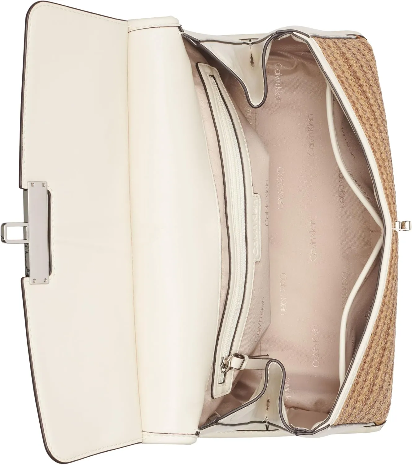 Calvin Klein Women's Becky Turn Lock Satchel – 2 in 1, Vegan Leather, 3 Pockets