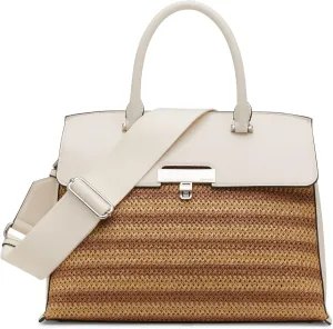 Calvin Klein Women's Becky Turn Lock Satchel – 2 in 1, Vegan Leather, 3 Pockets