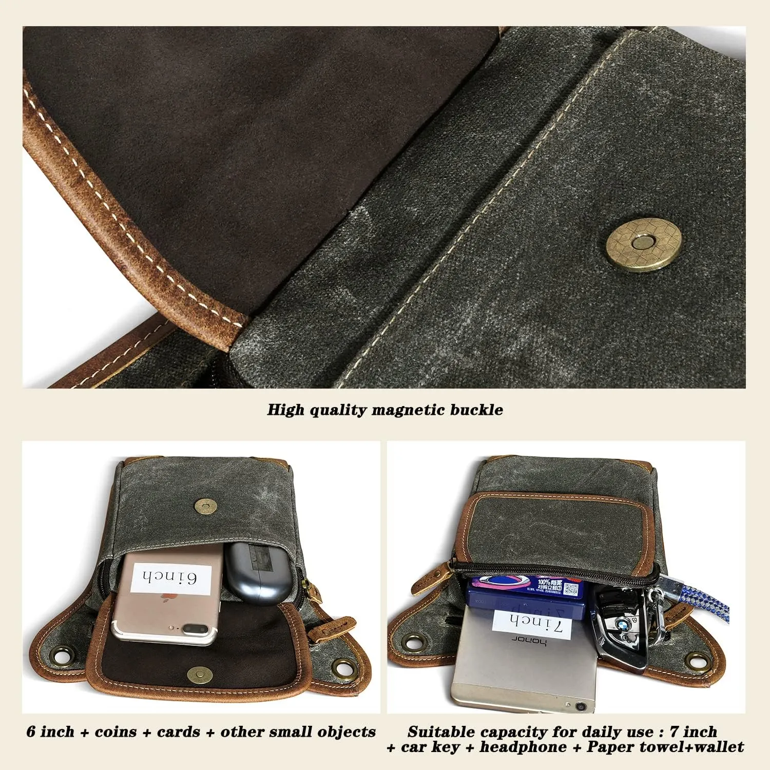 Canvas   Leather Motorcycle Travel Fanny Waist Pack Drop Thigh Leg Bag Pouch For Men Women FB2141